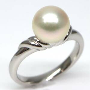 POLA jewelry(ポーラ)◆Pt900 アコヤ本真珠リング◆M 約6.8g 14号 8.0mm珠 パール pearl ring 指輪EB9/EB9