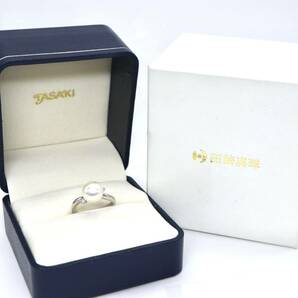 TASAKI(田崎真珠)箱付き!!◆Pt900 天然ダイヤモンド/アコヤ本真珠リング◆A 約4.9g 約9号 8.5mm珠 パール pearl diamond ring 指輪EB0/EB1の画像1