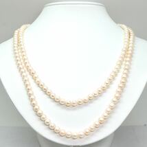 ◆アコヤ本真珠ロングネックレス/ 3 ◆A 約67.6g 約114.0cm 6.0-7.0.mm珠 pearl パール jewelry necklace ジュエリー DD0/DH0_画像2