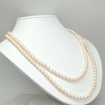 ◆アコヤ本真珠ロングネックレス/ 3 ◆A 約67.6g 約114.0cm 6.0-7.0.mm珠 pearl パール jewelry necklace ジュエリー DD0/DH0_画像3