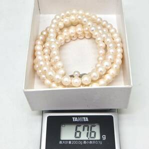 ◆アコヤ本真珠ロングネックレス/ 3 ◆A 約67.6g 約114.0cm 6.0-7.0.mm珠 pearl パール jewelry necklace ジュエリー DD0/DH0の画像7