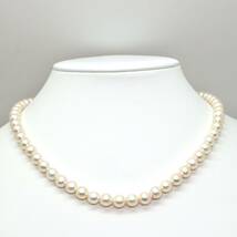 ◆アコヤ本真珠ネックレス/ 4 ◆A 約27.2g 約43.0cm 6.5-7.0mm珠 pearl パール jewelry necklace ジュエリー DE0/DE0_画像2