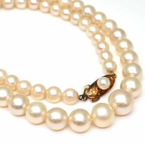 ◆K18 アコヤ本真珠ネックレス/ 17 ◆A 約38.0g 約47.0cm 6.5-9.5mm珠 pearl パール jewelry necklace ジュエリー EA0/EA2