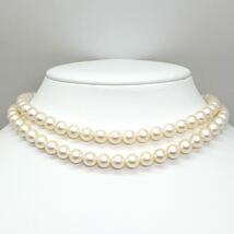 良質!!◆アコヤ本真珠ロングネックレス/ 18 ◆A 約54.4g 約72.0cm 7.0-7.5mm珠 pearl パール jewelry necklace ジュエリー DF0/EA0_画像4