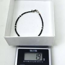 ◆K18 天然ブラックダイヤモンドブレスレット◆A 約1.9g 6.00ct 約17.5cm diamond bracelet DG0/ZZ_画像8