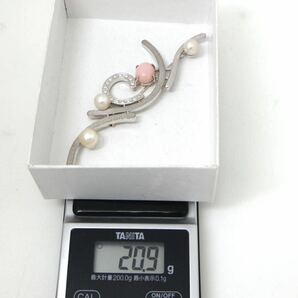 田村俊一（タムラシュンイチ）◆K18 天然コンクパール/天然ダイヤモンドブローチ◆A 約20.9g 0.27ct diamond conch pearl FA2/FA2の画像9