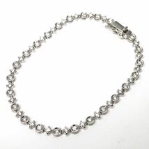 DE BEERS(デビアス)LINE(ライン)高品質!!◆K18 天然ダイヤモンド テニスブレスレット◆A 約8.4g 約17.5cm diamond bracelet EI3/FA2_画像1