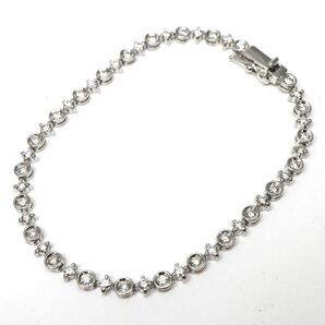 DE BEERS(デビアス)LINE(ライン)高品質!!◆K18 天然ダイヤモンド テニスブレスレット◆A 約8.4g 約17.5cm diamond bracelet EI3/FA2の画像1