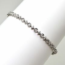 DE BEERS(デビアス)LINE(ライン)高品質!!◆K18 天然ダイヤモンド テニスブレスレット◆A 約8.4g 約17.5cm diamond bracelet EI3/FA2_画像2