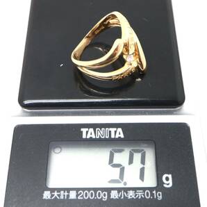 CELINE(セリーヌ)◆K18 天然ダイヤモンドリング◆A 約5.7g 12号 0.07ct diamond ring 指輪 ED8/ED9の画像8