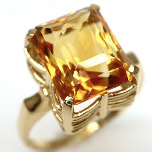 ソーティング付き!!MIKIMOTO(ミキモト)◆K18 天然シトリン◆A 約4.5g 13号 diamond citrine ring 指輪 EC1/EC4