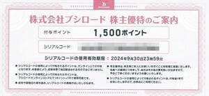 ブシロード1,500ポイント2024.9末迄