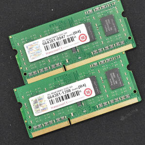 4GB (2GB 2枚組) PC3-10600S DDR3-1333 S.O.DIMM 204pin 1Rx8 ノートPC用メモリ (8chip実装) (TRANSCEND 2G 4G) (管:SA3675 x2sの画像1