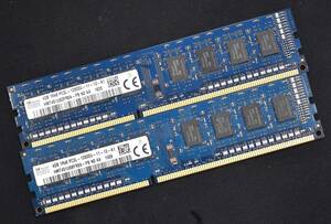 8GB (4GB 2枚組) PC3L-12800 PC3L-12800U DDR3L-1600 240pin non-ECC Unbuffered DIMM 1Rx8 SK-Hynix 1.35V 1.5V (管:SA5382 x5s