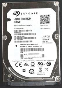 SEAGATE ST500LM012 [500GB 5,400rpm 2.5インチ 7mm SATA HDD 2017年製 使用時間 5693H (Cristal DiscInfo 正常) (T08-2