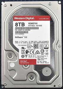 1円スタート Western Digital WD80EFAX WD Red NAS RAID 8TB 5,400rpm SATA HDD 2019年 Cristal DiscInfo 正常 使用時間 33400H (W9-2(4E