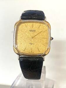ラドー RADO エレガンス ELEGANCE クオーツ 腕時計 メンズ 179.9107.2 未稼働 スクエアフェイス ゴールド文字盤 yh030102