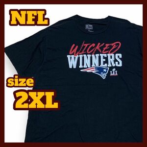 【US古着】NFL ペイトリオッツ スーパーボウル プリント 半袖 Tシャツ ビックサイズ 2XL コットン100%