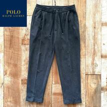 【美品】POLO Ralph Lauren ラルフローレン 2タック テーパード イージー スラックス パンツ S チャコール バーニーズニューヨーク取扱_画像1