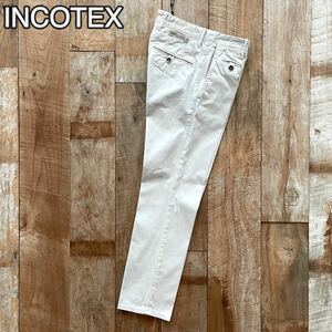 [ beautiful goods ]INCOTEX SLACKS INCOTEX Vintage processing tapered cotton slacks pants 29 light beige BEAMSF handling 