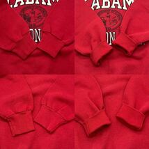 【L】Alabama Logo Print Sweat Red アラバマ 3段 ロゴ プリント スエット レッド 赤 カレッジ パーカー 長袖 USA製 T158_画像7