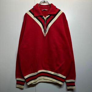 【L】50s Vintage Pilgrim Half Zip Sweat 50年代 ピルグリム ハーフ ジップ スエット 三角タグ 丸タグ シアーズ フェード ファルコン T166