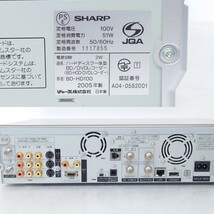 【R1-402】 SHARP DVD HDD BLU-RAY DISC RECORDER BD-HD100 シャープ ハードディスク 一体型 BD DVD レコーダー 2005年製 通電OK_画像6