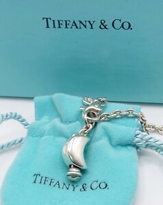 【N133-9】TIFFANY & Co. ティファニー クレセントムーン 三日月 チェーン ブレスレト腕輪 925 刻印 シルバー アクセサリー