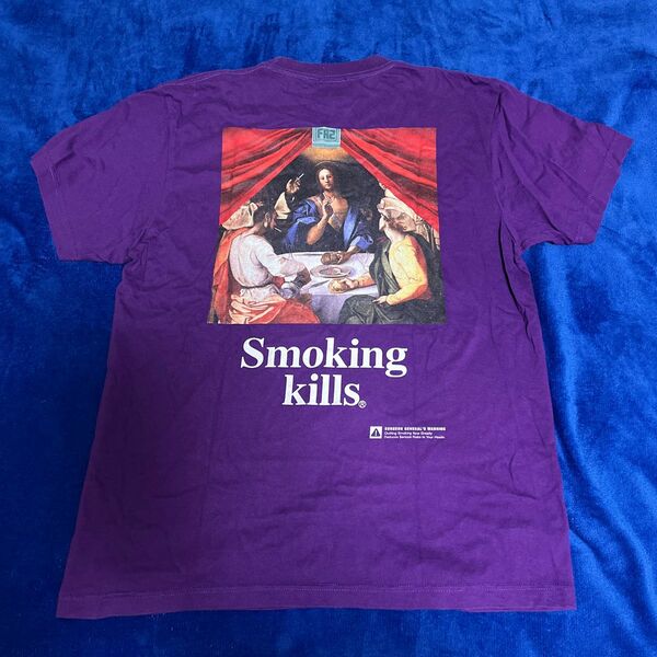 FR2 半袖Tシャツ　パープル　M サイズ　Smoking kills