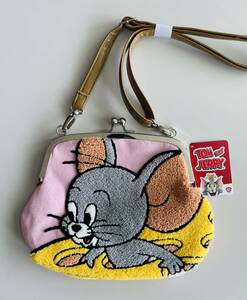 * Tom . Jerry SaGa la embroidery bulrush . pouch tough .-*TOM and JERRY case pochette shoulder bag pink nibrus