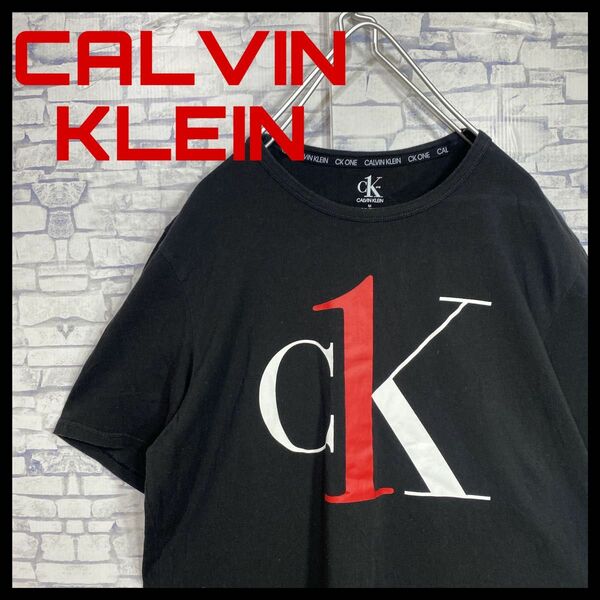 CALVIN KLEIN カルバンクライン　ビックロゴ　デカロゴ　半袖Tシャツ　黒　Mサイズ　古着