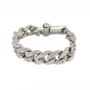 [ Tempaku ] Louis Vuitton brass re metal LV chain links bracele M size M68273 silver small articles accessory 