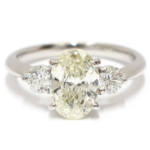 【栄】Pt900 ダイヤモンド 1.126ct オーバル デザイン リング 指輪 一粒 ジュエリー 高級【仕上済】