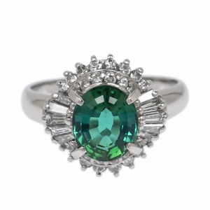 【名東】【JEWELRY】リング 天然 トルマリン 1.80ct ダイヤ 0.64ct 17号 Pt900 7.1g 指輪 10月 誕生石 ソーティング付