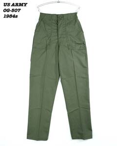 US ARMY UTILITY TROUSERS OG-507 1984s W30 L33 MIL24019 Vintage America army Baker pants 1980 period Vintage 