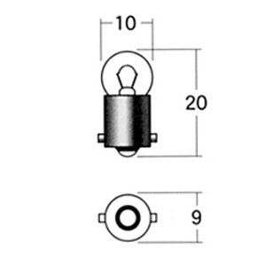 A61A 6V1 7W G10 BA9s 電球 スタンレー