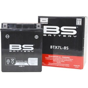 2輪 BSバッテリー/BS-BATTERY MFバッテリー BTX7L-BS ホンダ/本田/HONDA キャビーナ AF33 J/2J 50cc SCX50R/-II JAN：3661451001205