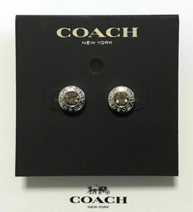 新品　COACH オープンサークルカットストーン シルバー ピアス