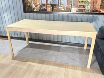 D-03048HY0321X24R 美品 IKEA EKEDALEN 伸長式ダイニングテーブル 120cm エーケダーレン バーチ材 食卓テーブル シンプルデザイン_画像2