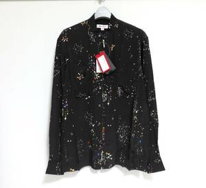 送料無料 定価5.2万 新品 MASU ZIP UP GALAXY SILK SHIRT 46 ブラック ジップアップ ギャラクシー シルク シャツ カットオフ