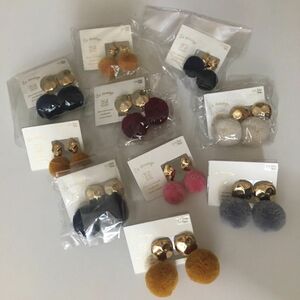 イヤリング　アクセサリー　セット　まとめ売り　新品未使用　ゆらゆら　ノンホールピアス　ポンポン