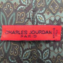 シャルル・ジョルダン ブランドネクタイ 花柄 シルク イタリア製 メンズ グリーン CHARLES JOURDAN_画像4