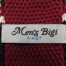 メンズビギ ブランドネクタイ ニットタイ ボーダー柄 メンズ ネイビー MEN'S BIGI_画像4