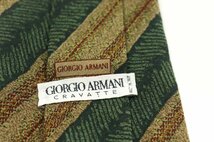 ジョルジオアルマーニ ブランド ネクタイ ストライプ柄 シルク イタリア製 メンズ カーキ GIORGIO ARMANI_画像4