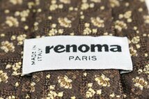 レノマ ブランド ネクタイ 総柄 花柄 格子柄 シルク イタリア製 メンズ ブラウン renoma_画像4