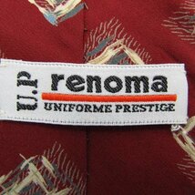 レノマ ブランド ネクタイ シルク 小紋柄 総柄 メンズ レッド renoma_画像4