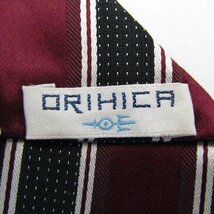 オリヒカ ブランド ネクタイ シルク ストライプ柄 ドット柄 メンズ ワインレッド ORIHICA_画像4