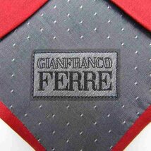 ジャンフランコフェレ ブランド ネクタイ シルク 総柄 ドット柄 伊製生地 ワイドタイ メンズ レッド GIANFRANCO FERRE_画像4