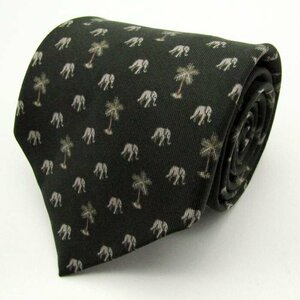  Jim Thompson brand necktie silk animal pattern total pattern men's green JIM THOMPSON