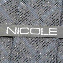 ニコル ブランドネクタイ チェック柄 シルク 日本製 メンズ ネイビー NICOLE_画像4